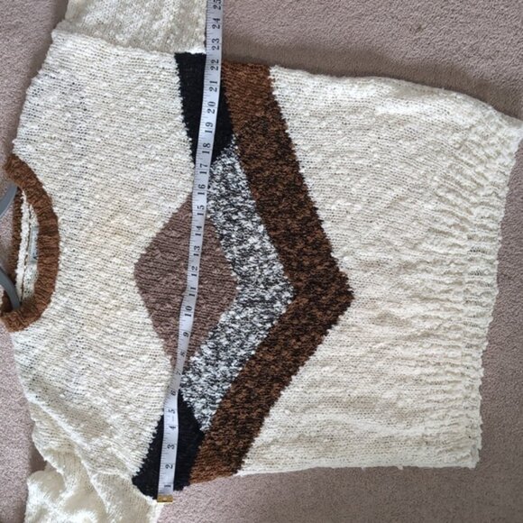 Vintage Boucle Retro 90s Geometric Boho Grunge Slouchy Coogi Style Sweater M - Picture 7 of 9